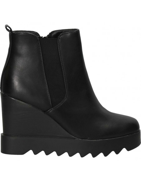 Botine fashion, negre, cu platforma inalta