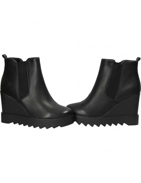 Botine fashion, negre, cu platforma inalta