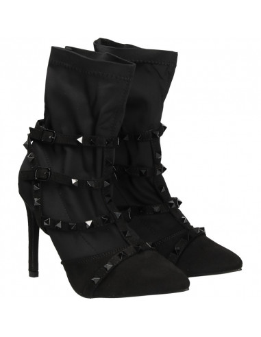 Botine fashion, negre, toc inalt