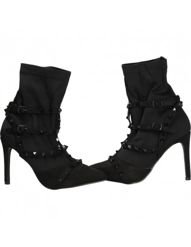 Botine fashion, negre, toc inalt