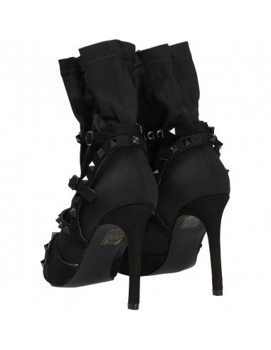 Botine fashion, negre, toc inalt