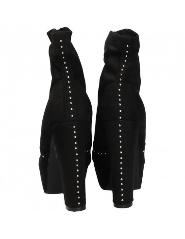 Botine negre, platforma, de gala
