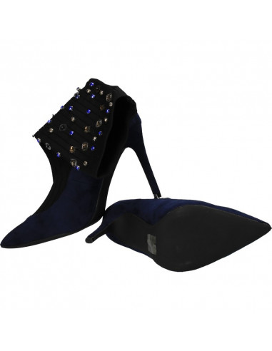 Cizme bleumarin, ascutite, cu ciorap