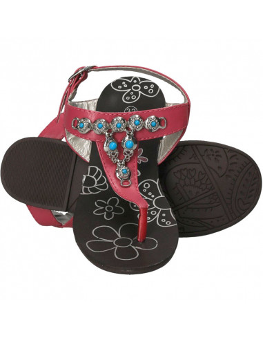 Sandale fete, flip flops, roz, cu decor