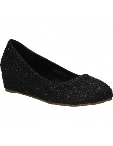 Pantofi fashion, negri, cu sclipici