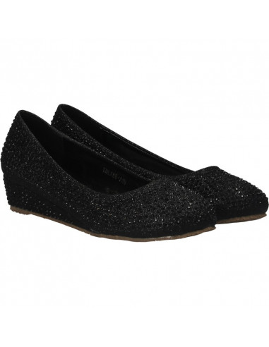 Pantofi fashion, negri, cu sclipici