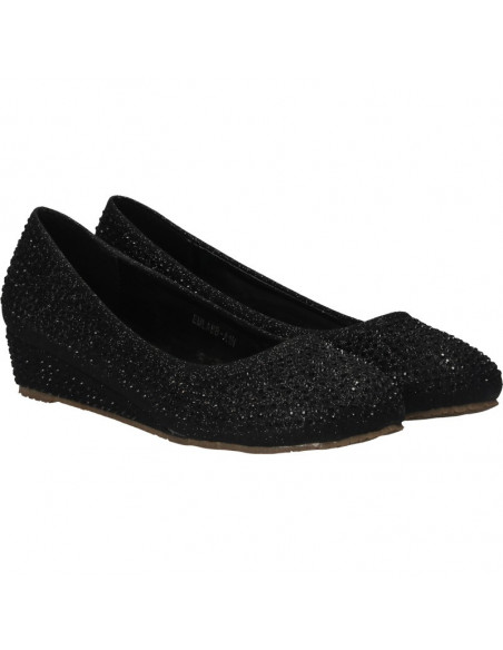 Pantofi fashion, negri, cu sclipici