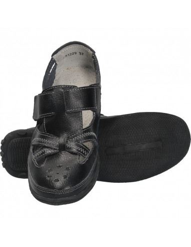 Mocasini negri, din piele naturala, pentru femei