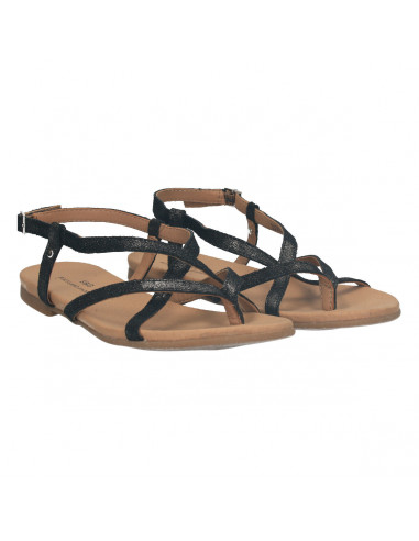 Sandale flip flops, culoare negru, piele naturala