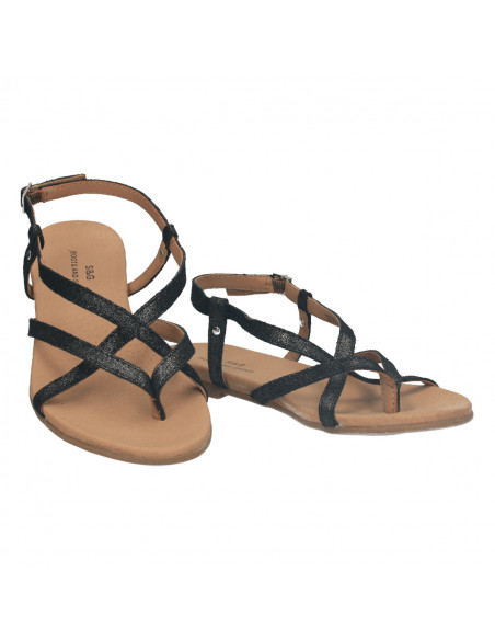 Sandale flip flops, culoare negru, piele naturala