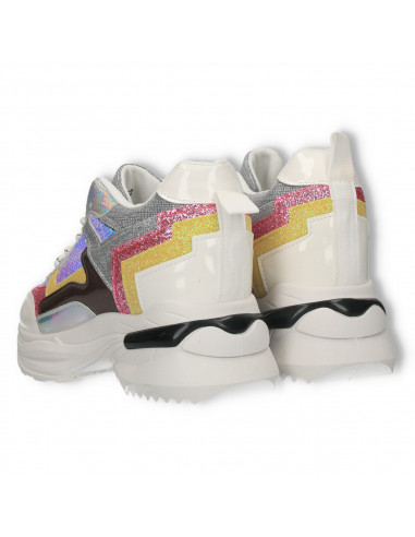 Sneakers talpa inalta, cu gliter si paiete