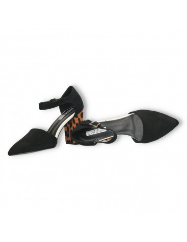 Pantofi de vara, animal print, toc mediu