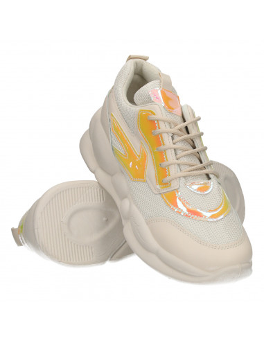 Sneakers albi, de dama, talpa groasa
