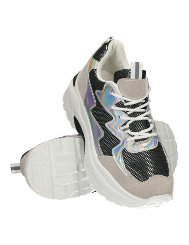Sneakers dama, alb cu negru