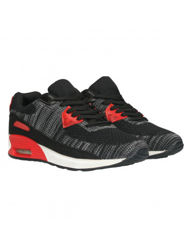 Pantofi sport barbati, negru cu rosu