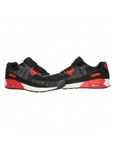 Pantofi sport barbati, negru cu rosu