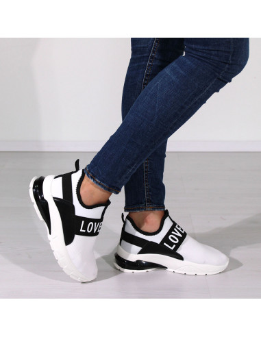 Sneakers albi, LOVE, pentru femei