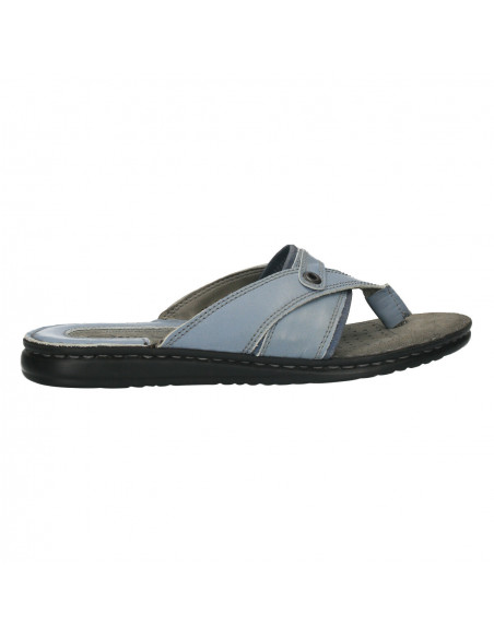 Saboti barbati flip flop, piele, blue