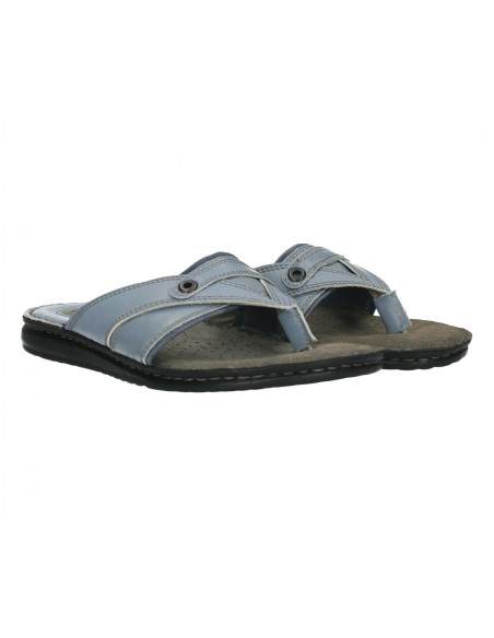 Saboti barbati flip flop, piele, blue