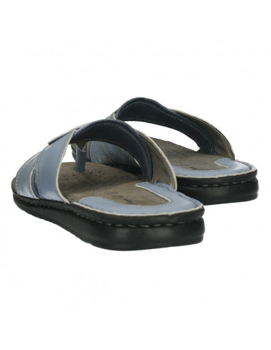 Saboti barbati flip flop, piele, blue