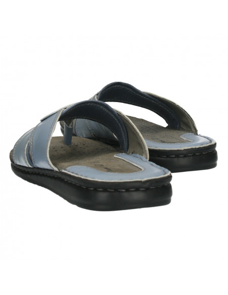 Saboti barbati flip flop, piele, blue