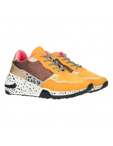 Sneakers dama, animal print, talpa inalta