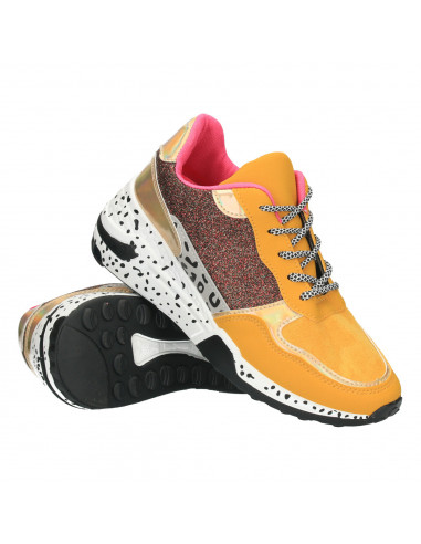 Sneakers dama, animal print, talpa inalta