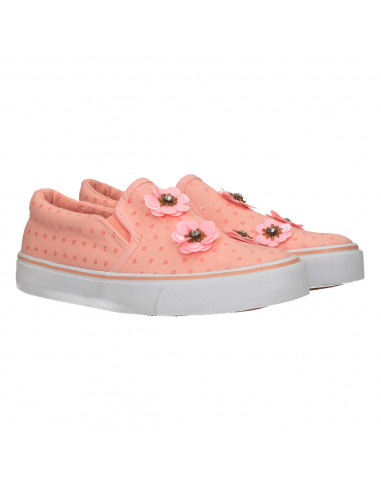 Espadrile roz, cu flori, pentru fetite