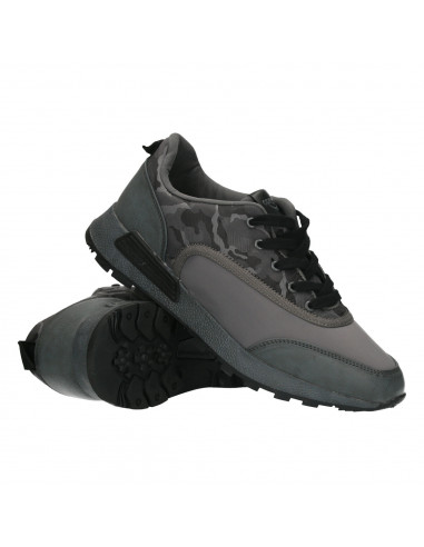 Sneakers barbati, gri, imprimeu army