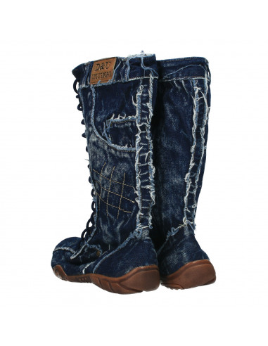 Ghete jeans, fara toc, pentru femei