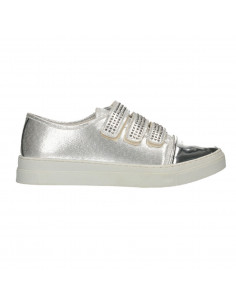 Sneakers glami, argintii, cu strasuri