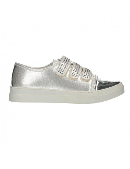 Sneakers glami, argintii, cu strasuri