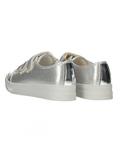 Sneakers glami, argintii, cu strasuri