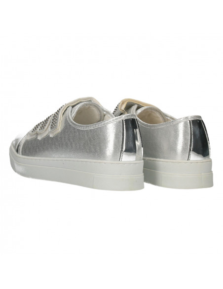 Sneakers glami, argintii, cu strasuri
