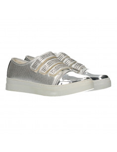 Sneakers glami, argintii, cu strasuri 2