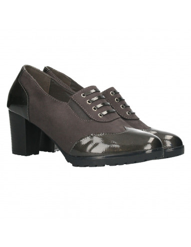 Pantofi clasici, cu toc mediu, culoare gri