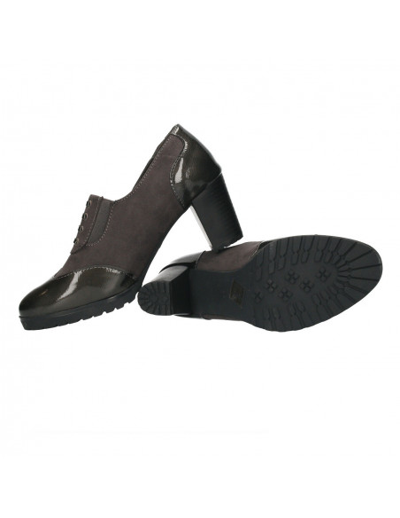 Pantofi clasici, cu toc mediu, culoare gri