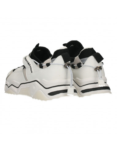 Sneakers albi, talpa inalta, pentru femei