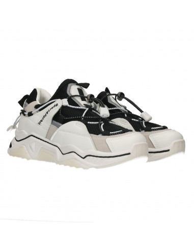 Sneakers albi, talpa inalta, pentru femei