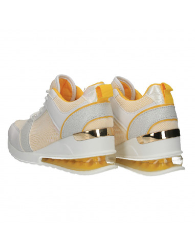Sneakers dama cu talpa inalta, culoare alba
