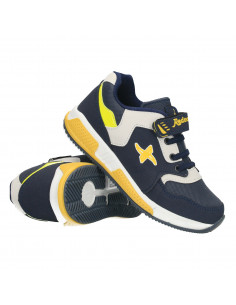 Sneakers copii, culori bleumarin cu galben 2