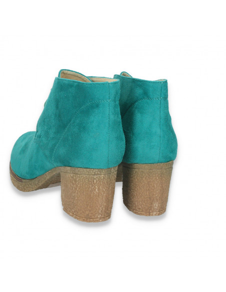 Ghete verzi, casual, din imitatie velur, pentru dama