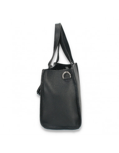 Poseta chic pentru dama, mica, cu imprimeu croco, neagra - M49