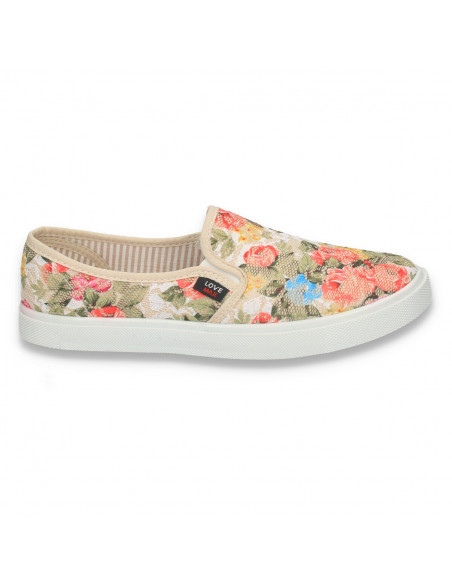 Tenisi dama, cu dantela si imprimeu floral - W1