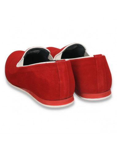 Pantofi fashion barbati, din piele intoarsa, rosii - W22