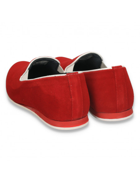 Pantofi fashion barbati, din piele intoarsa, rosii - W22