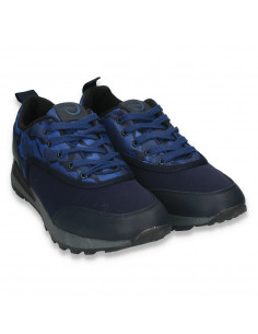 Sneakers pentru barbati, cu imprimeu stil army, bleumarin - W59 2