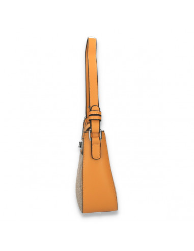 Geanta glami, tip postas, cu strasuri, galben - M207