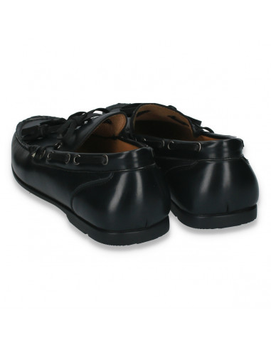 Mocasini barbati, model clasic, cu ciucuri, negri - W83