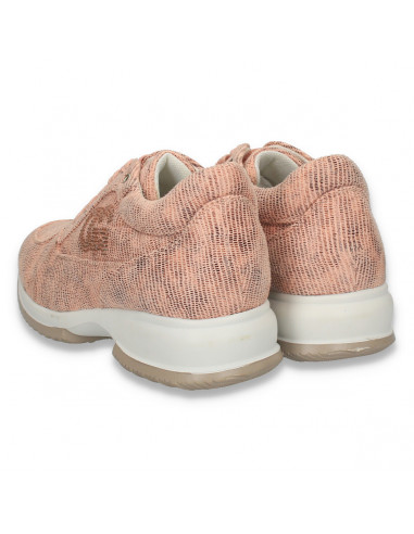 Sneakers dama, casual, imitatie velur, roz - W95